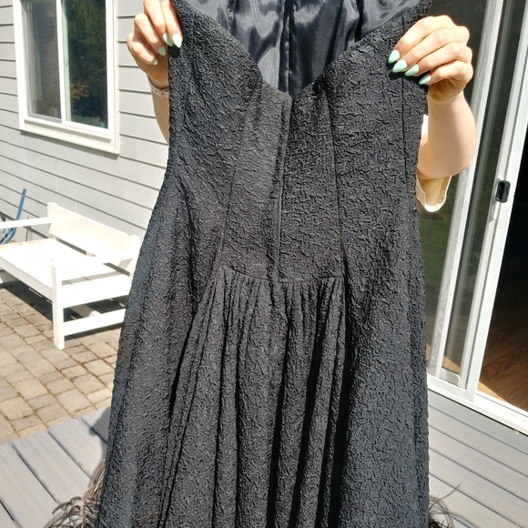 Ann Lawrence designer black ostrich feather formal dress - Picture 3 of 4